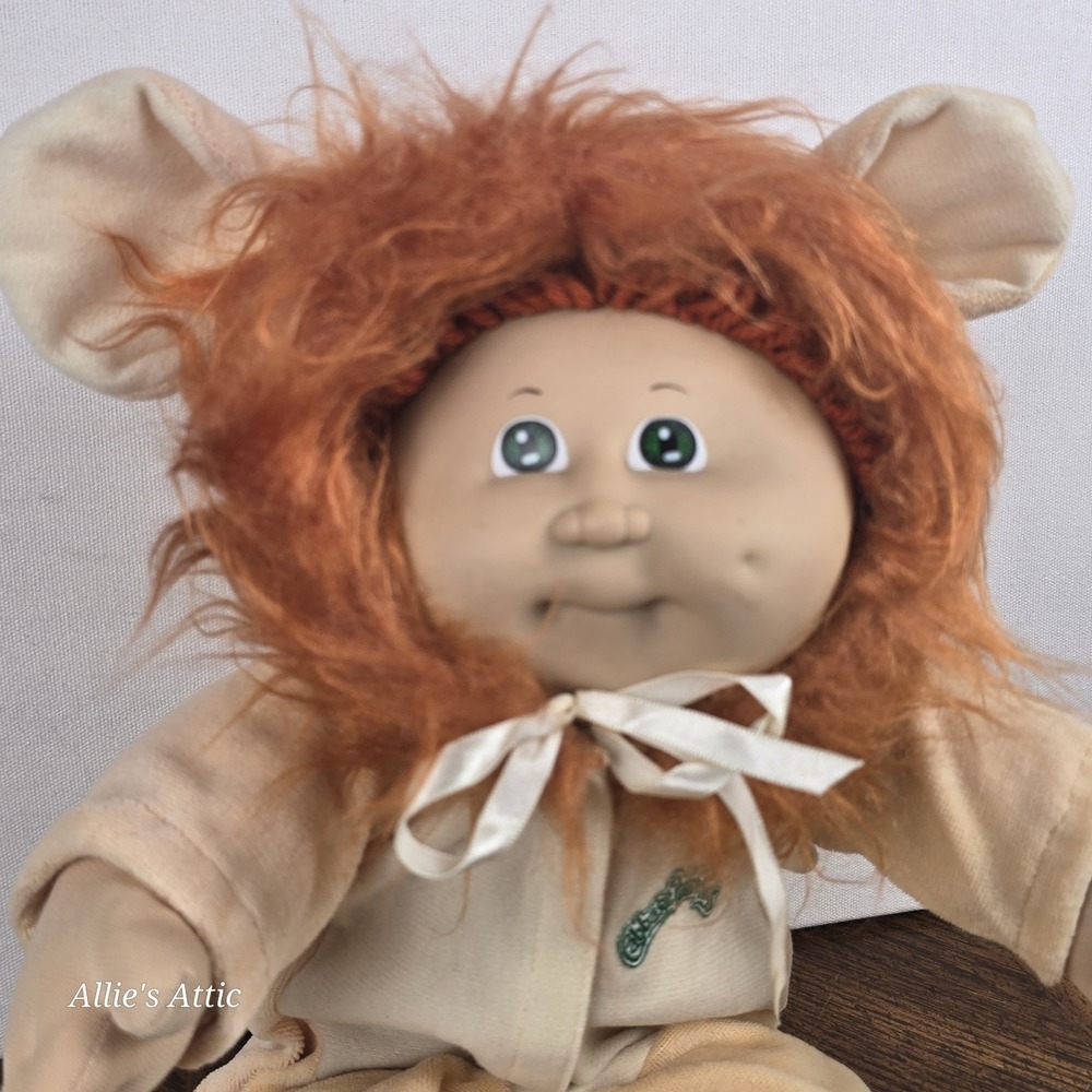 Cabbage Patch Kids Doll Lion Costume Suit Outfit Red Hair Girl Green Eyes 1982 - Picture 2 of 14